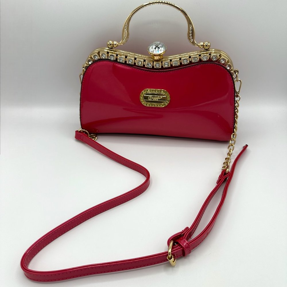 NWT Brangio Italy Starry Embrace Metallic Clutch/Crossbody - Rose - Picture 3 of 15